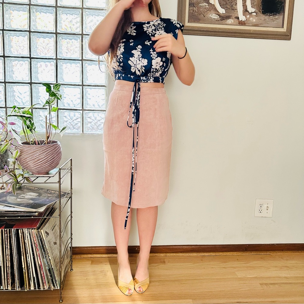 Stunning Date Night Navy Satin Blouse